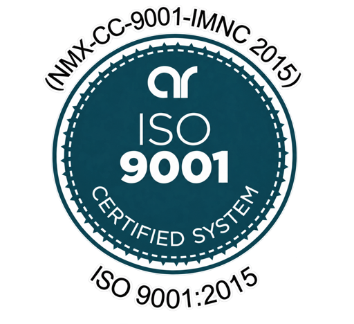 Sello de certificación del Sistema de Gestión ISO 9001:2015.