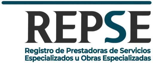 Logotipo del Registro de Prestadoras de Servicios Especializados u Obras Especializadas, REPSE.