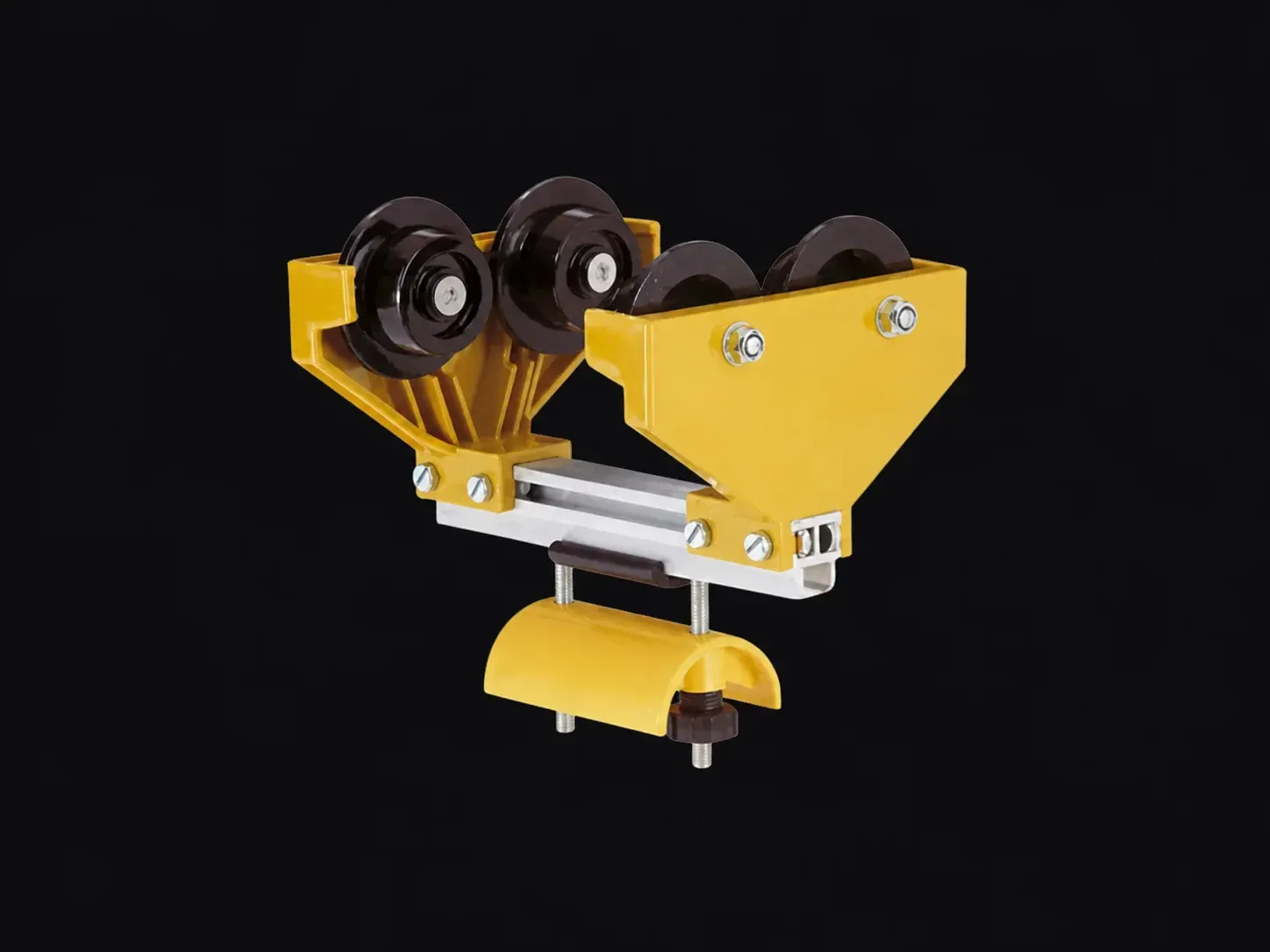 Carro amarillo de cable Conductix-Wampfler para sistema de festón en viga I